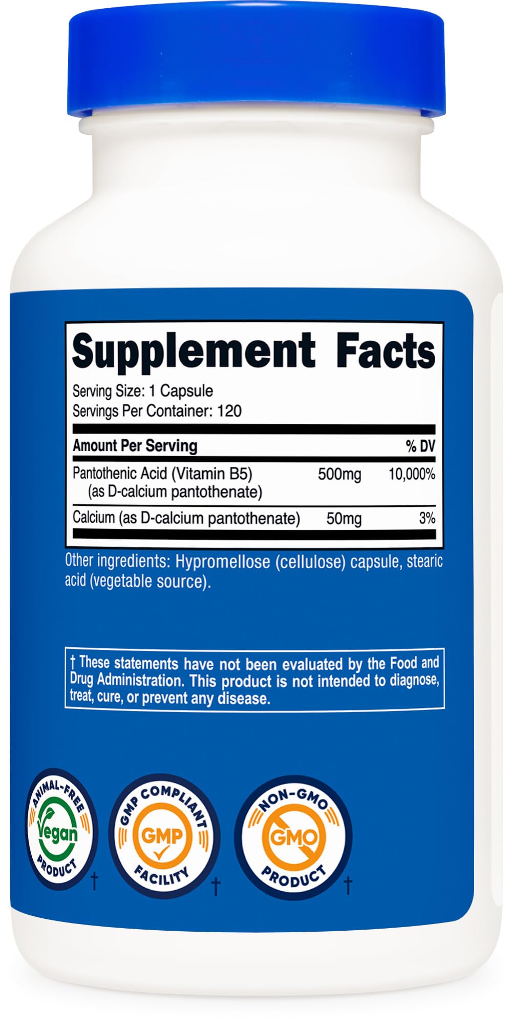 Nutricost B5 supplement manufacturing facility graphic indicating GMP compliant production