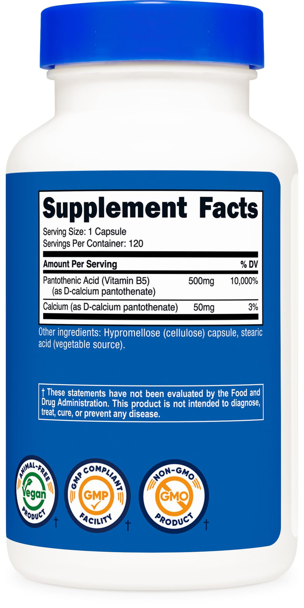 Nutricost B5 supplement manufacturing facility graphic indicating GMP compliant production