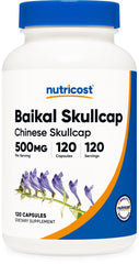 Nutricost Baikal Skullcap bottle for easy daily vegetarian supplementation.
