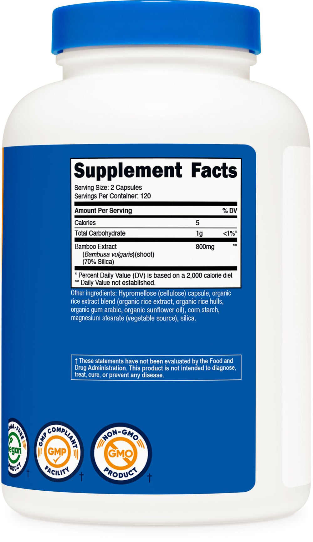 Nutricost Bamboo Extract NSF-certified seal indicating tested quality assurance.