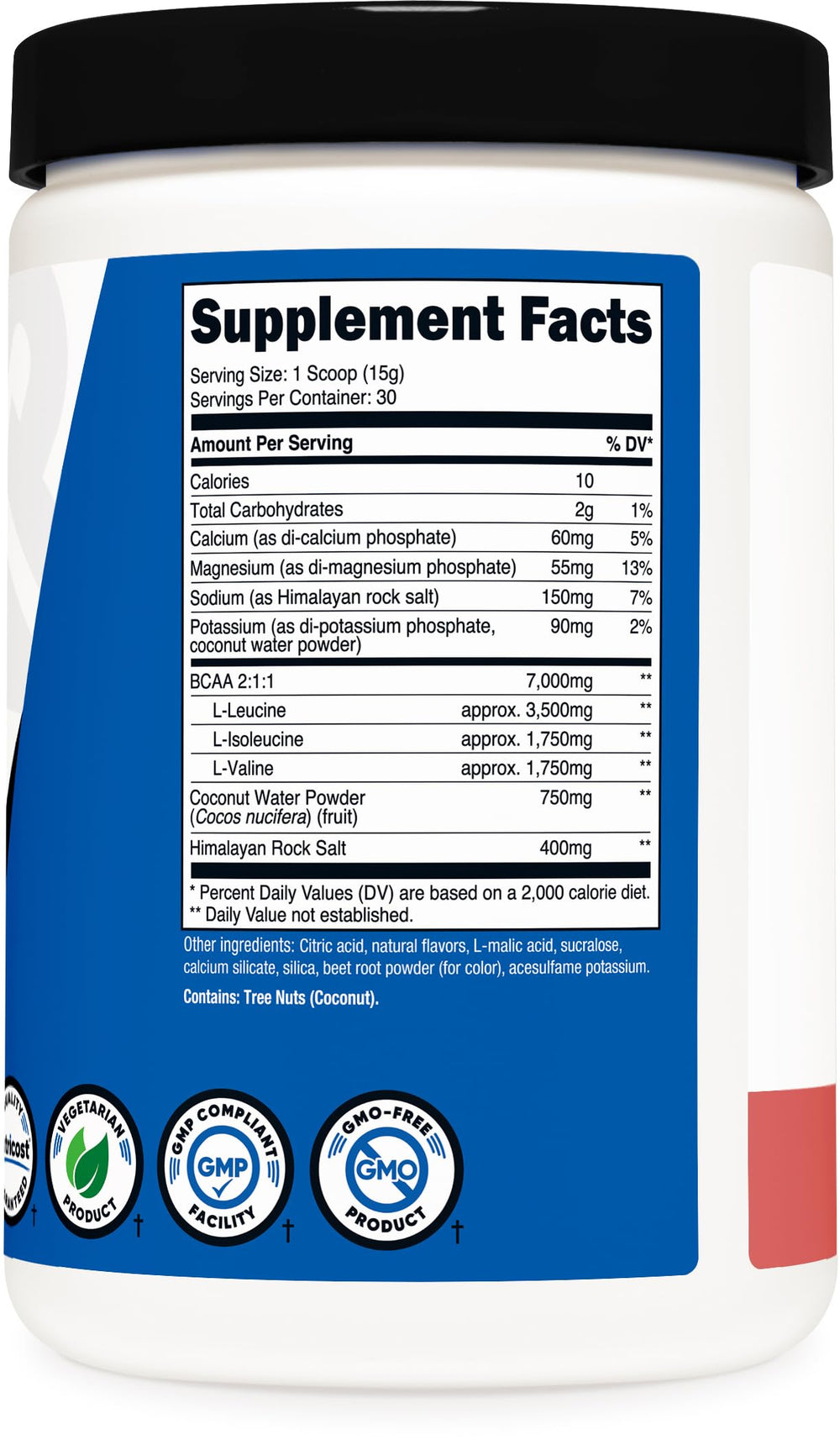 Nutricost BCAA + Hydration in gym setting conveys performance and hydration support.