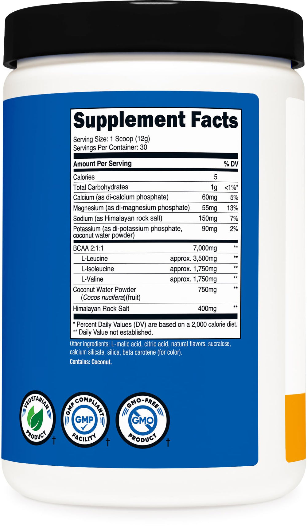 Nutricost BCAA + Hydration Peach Mango scoop close-up for accurate serving
