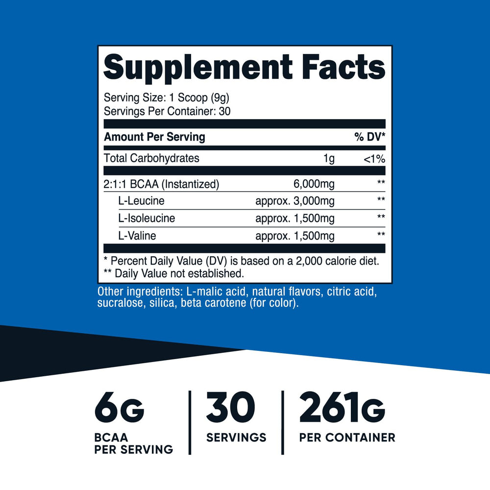 Nutricost BCAA Pineapple scoop shows easy measuring for precise servings.