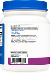 Nutricost BCAA Powder grape bottle back label shows testing