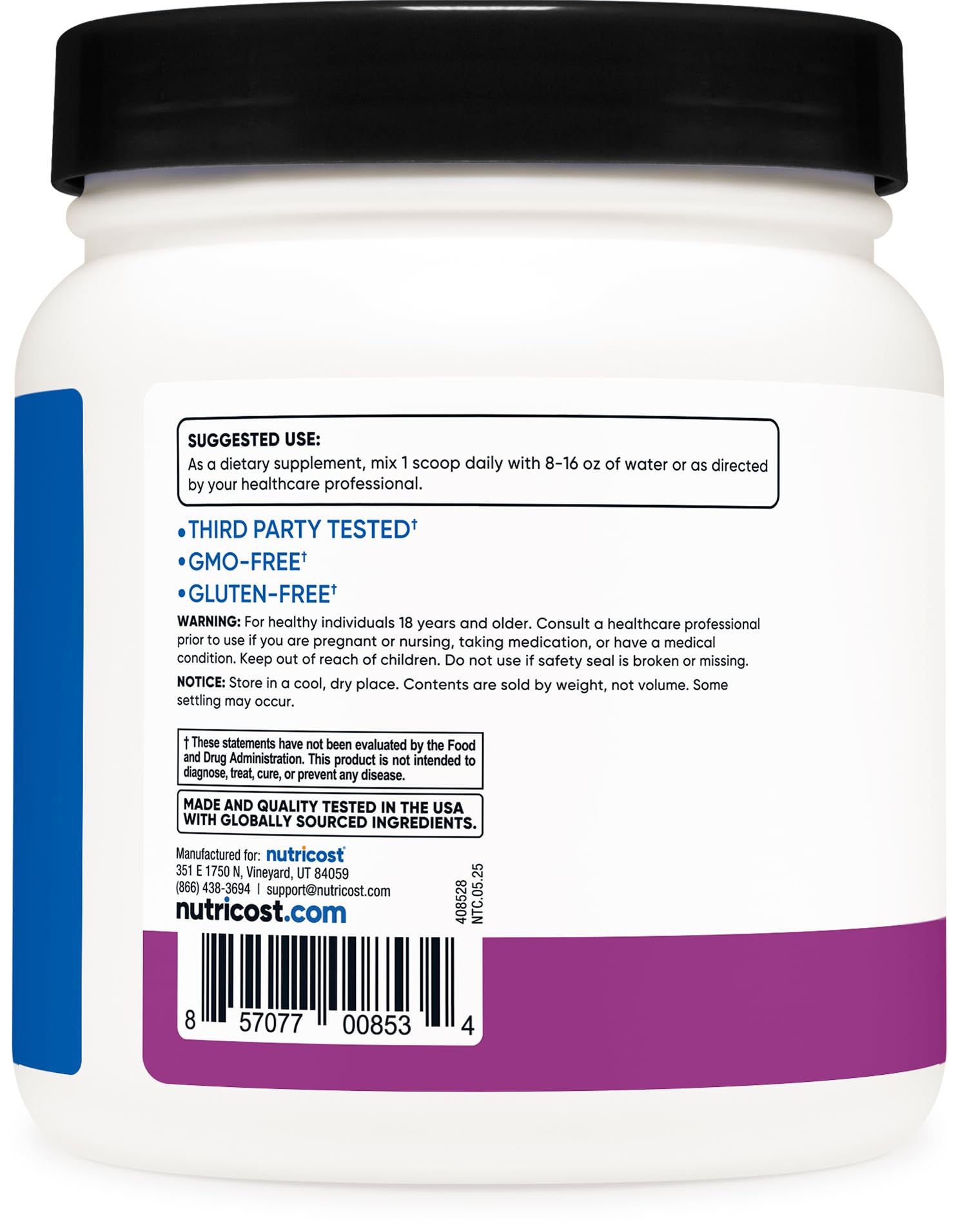 Nutricost BCAA grape powder dissolving in water for smooth mixing