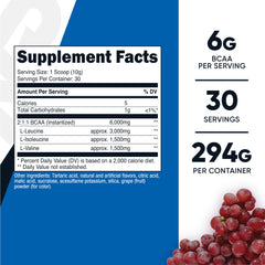 Nutricost BCAA Powder grape scoop for easy measurement