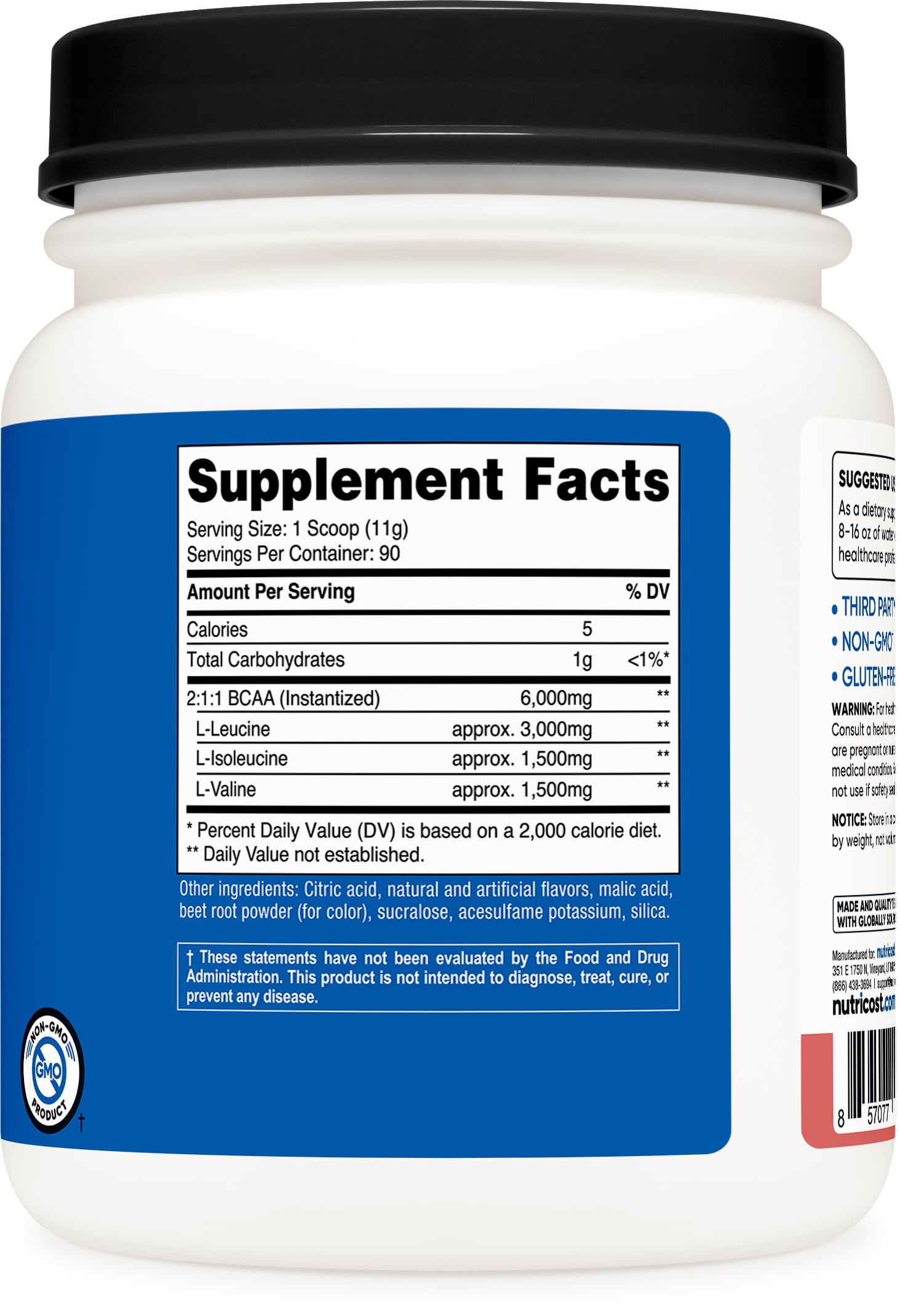 Nutricost BCAA Powder Raspberry Lemonade glass with refreshing taste during training sessions.