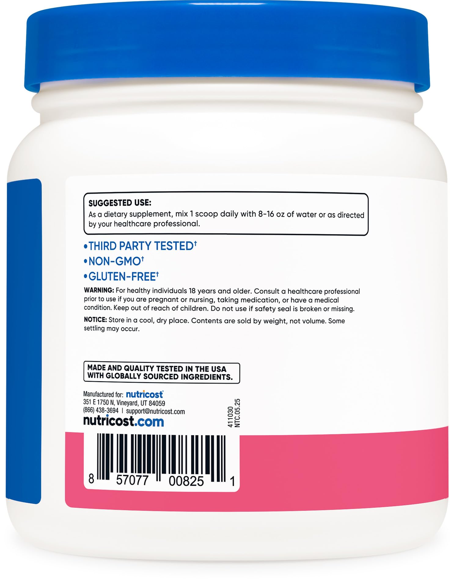 Nutricost BCAA Powder Raspberry Lemonade glass for refreshing hydration.