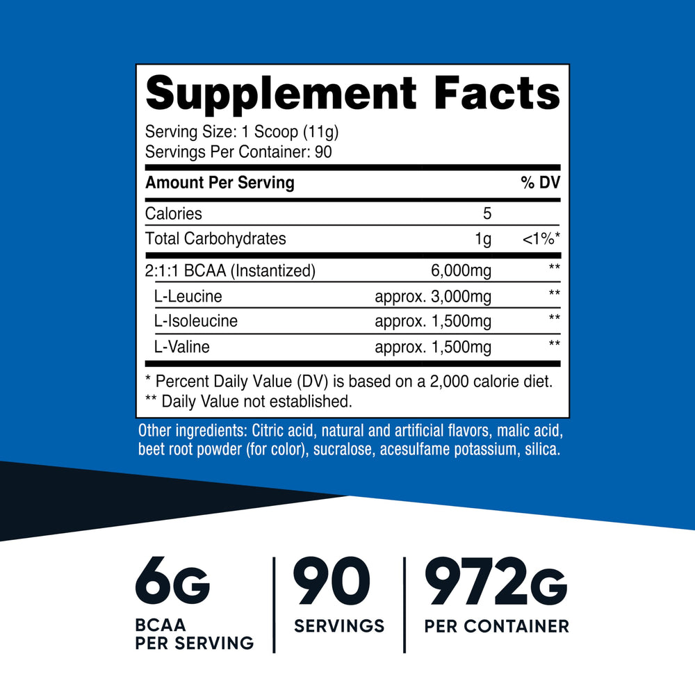 Nutricost BCAA Powder Raspberry Lemonade scoop highlights on-the-go mixing and precise servings.