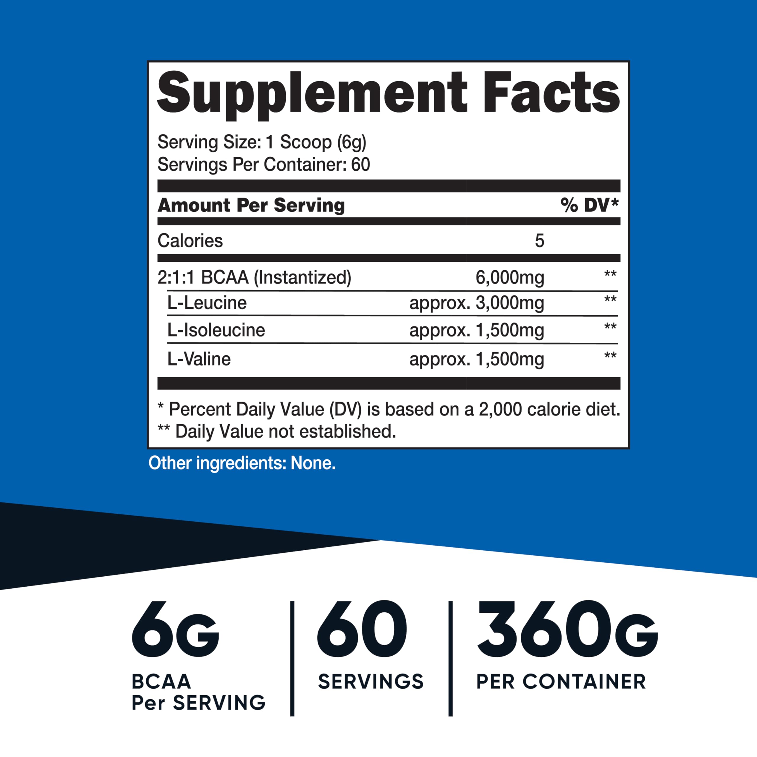 Nutricost BCAA powder unflavored scoop highlights neutral mixing option.