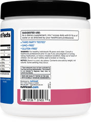 Vegetarian friendly Nutricost BCAA Powder packaging.