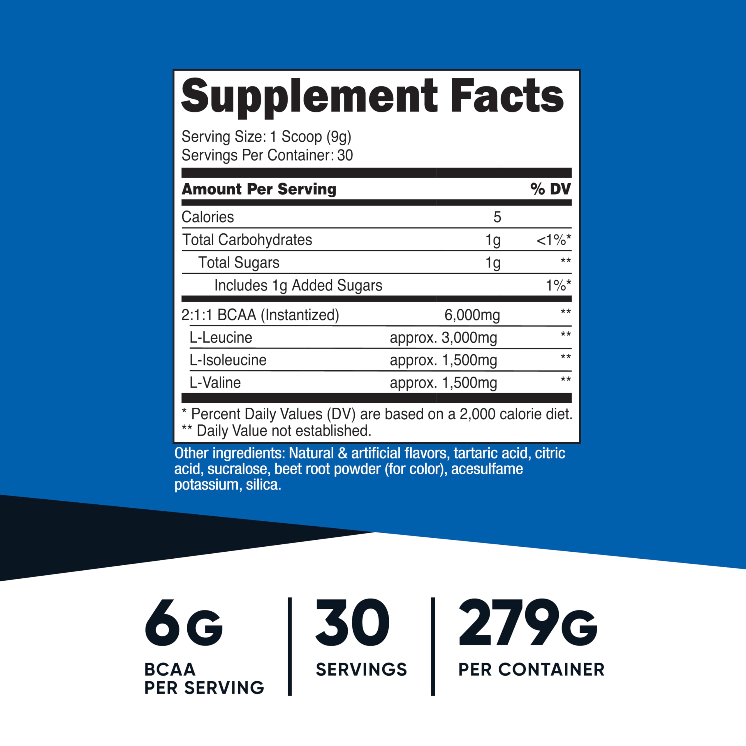 Nutricost BCAA powder Watermelon label closeup with testing badge