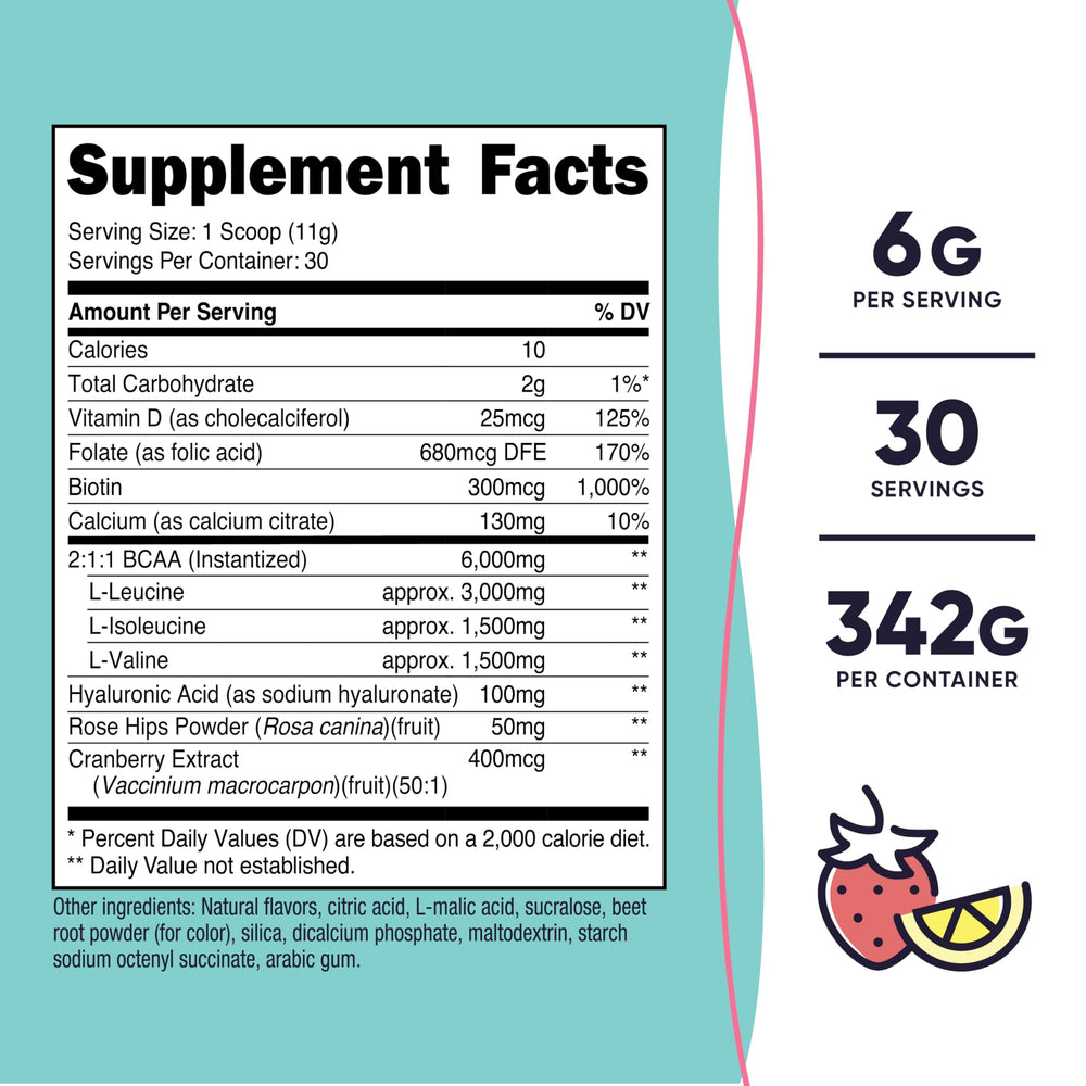 Nutricost BCAA for Women serving scoop shown for precise dosing