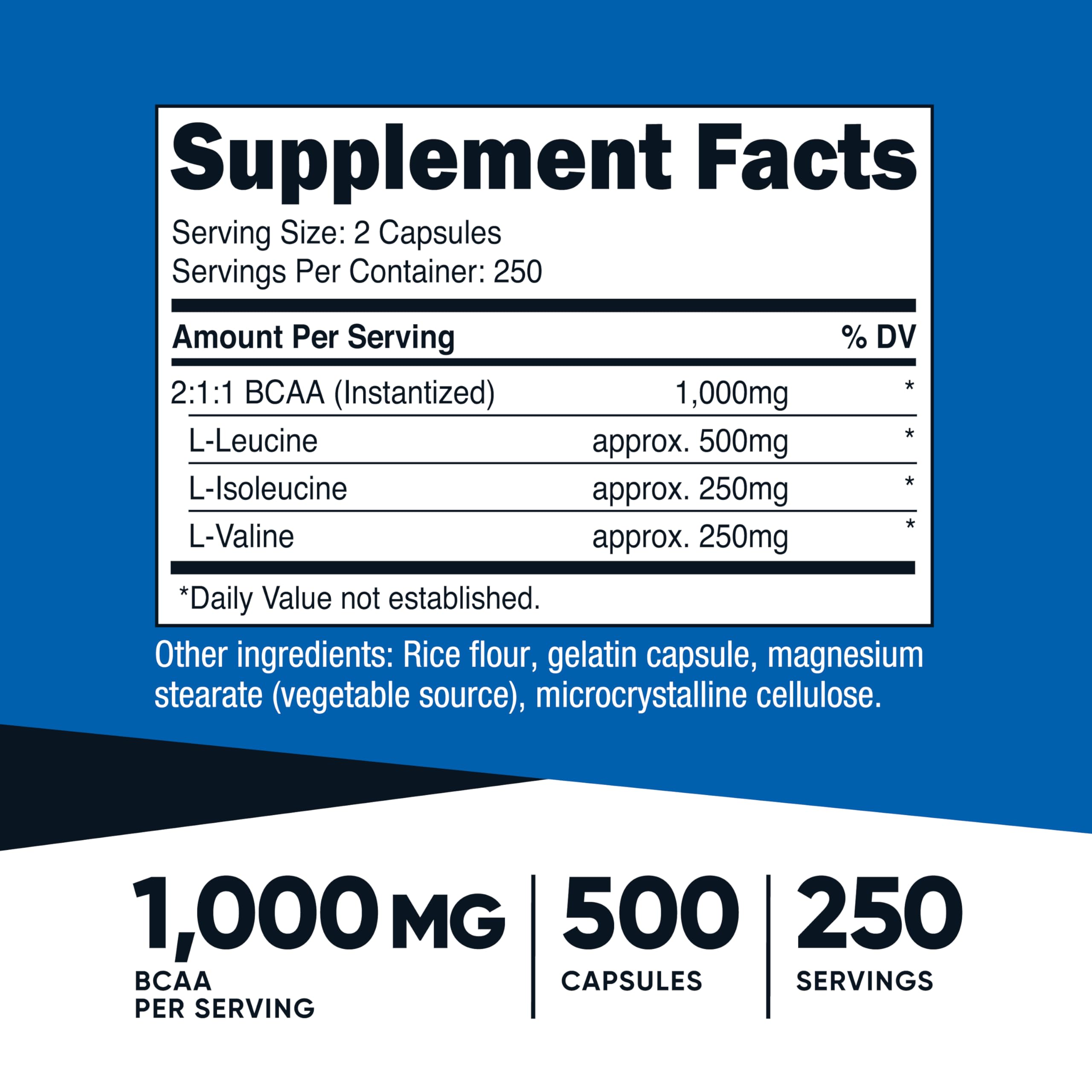 Nutricost BCAA capsules pour showing easy-to-swallow format for training