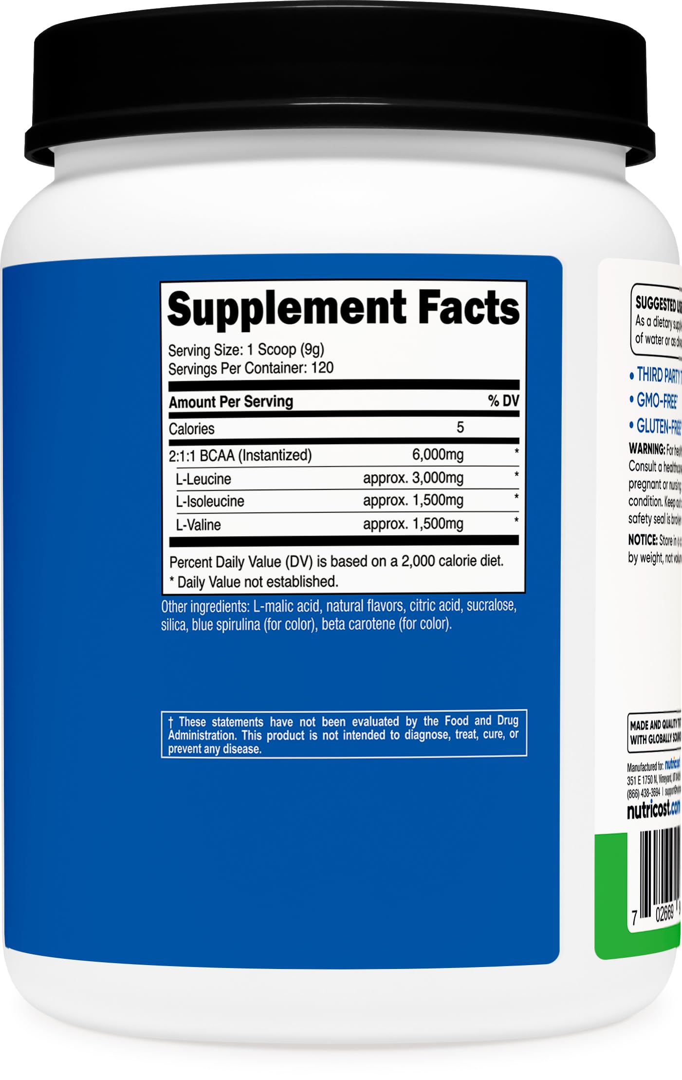 Spoon stir Nutricost green apple BCAA powder in shaker