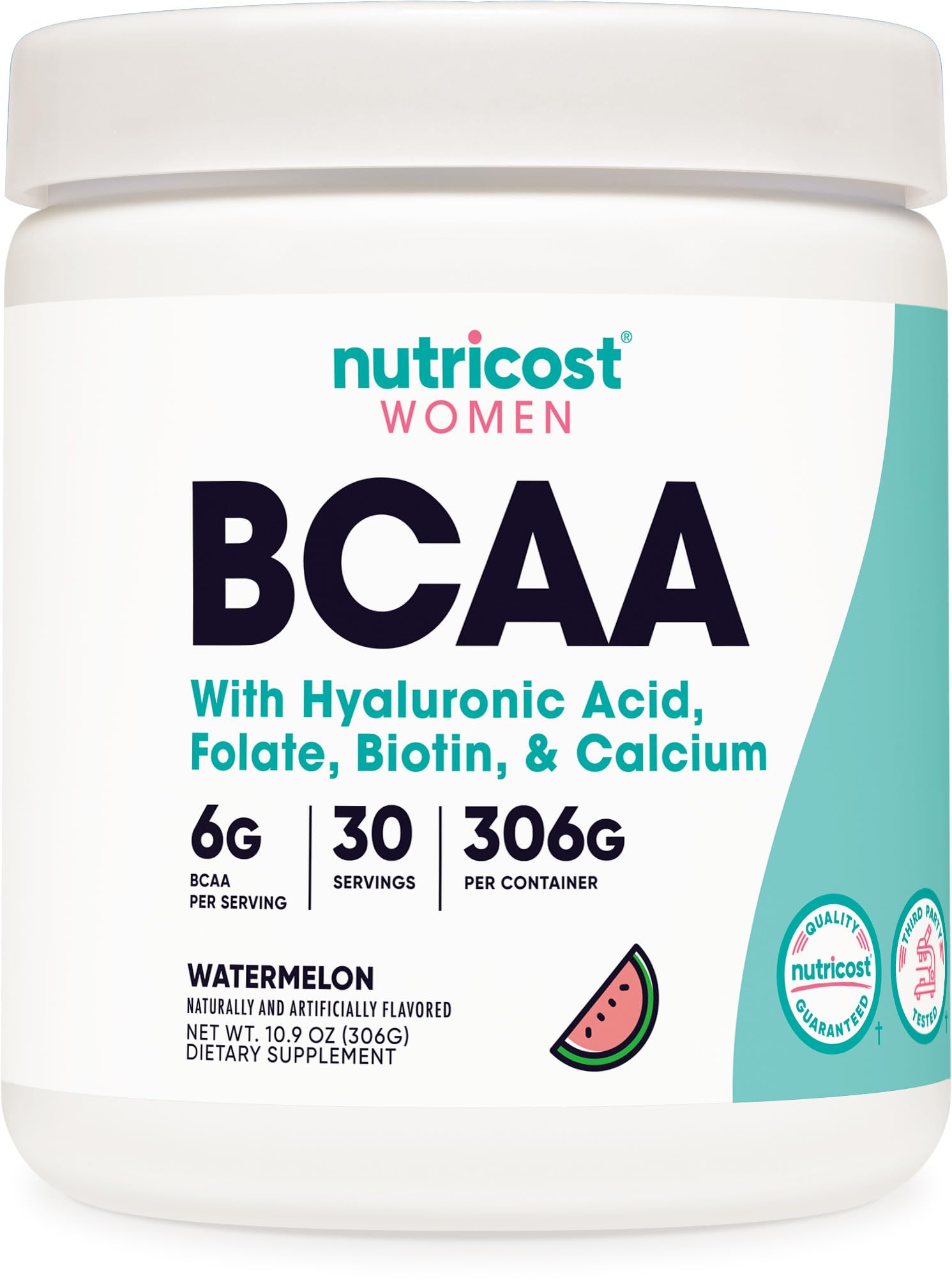 Nutricost BCAA Women Watermelon bottle, ready for post-workout amino support.