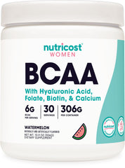 Nutricost BCAA Women Watermelon bottle, ready for post-workout amino support.