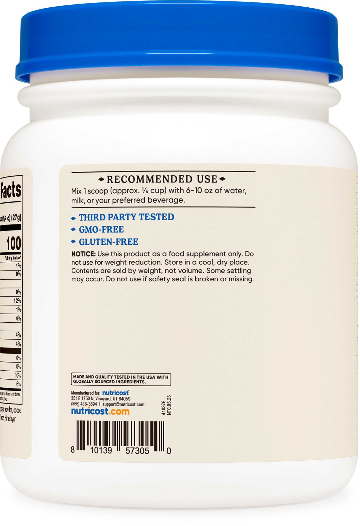 Mixed Nutricost beef bone broth protein powder chocolate shake ready to sip