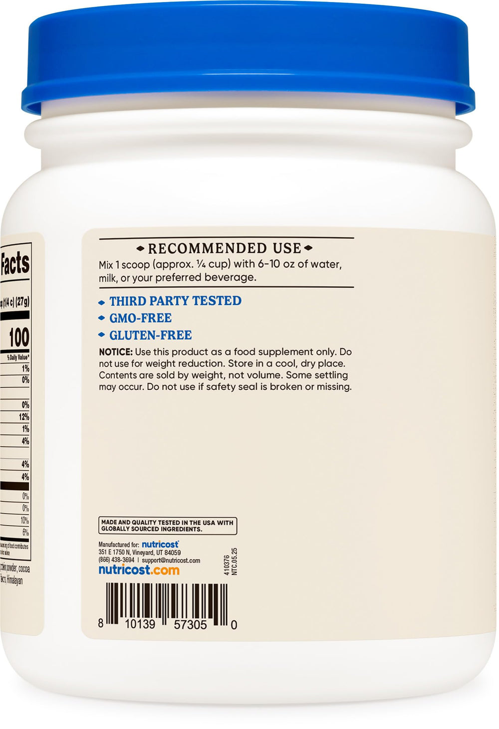 Mixed Nutricost beef bone broth protein powder chocolate shake ready to sip