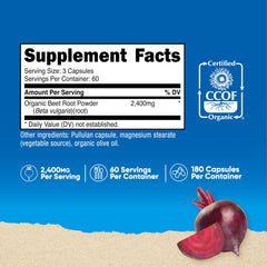 Nutricost beet root capsules close-up showing smooth vegetarian capsules for easy intake