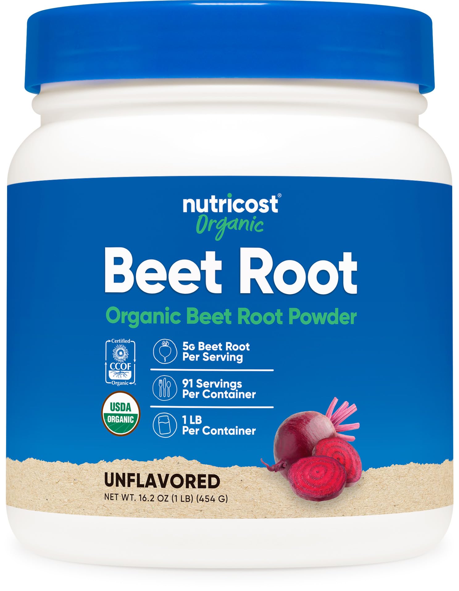 Nutricost Organic Beet Root Powder bottle for daily wellness