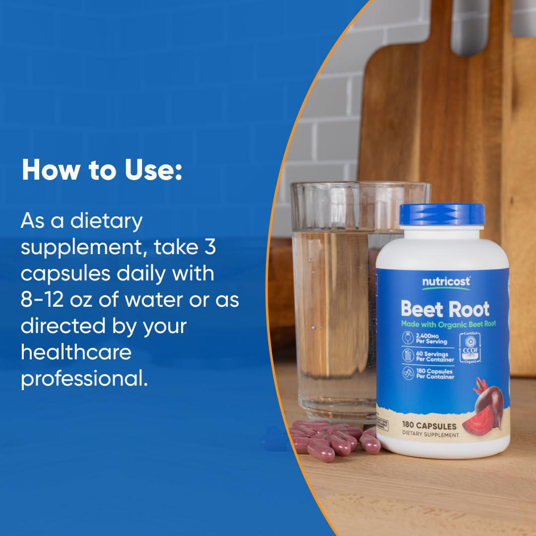 Nutricost beet root product in wellness routine setting