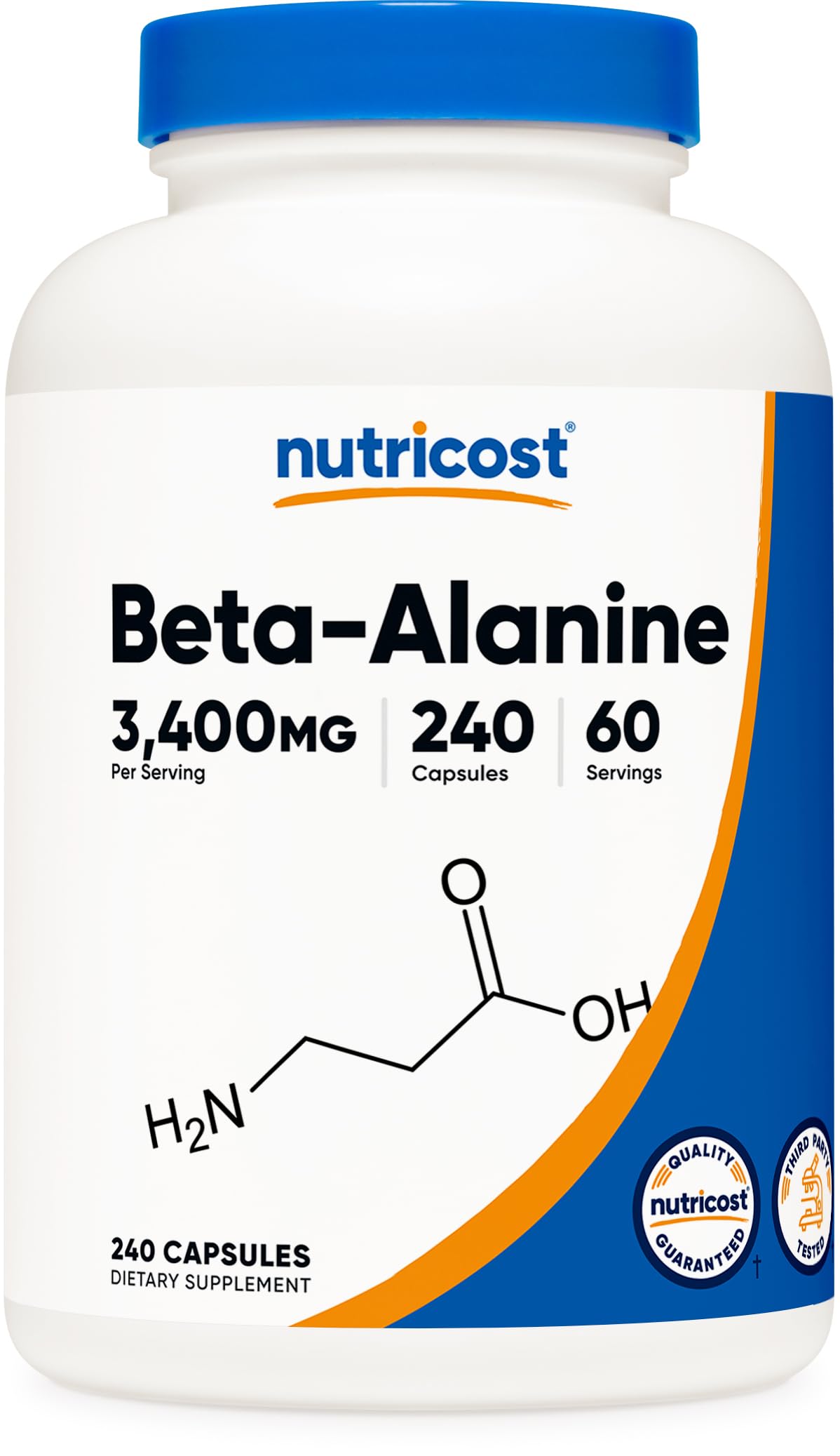 Nutricost Beta-Alanine capsules bottle ready for workouts and training