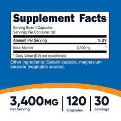Nutricost Beta-Alanine capsules cap closeup highlighting pure, filler-free formula
