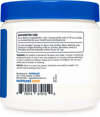 Pouring Nutricost Beta Alanine powder into a shaker for an easy mix before training