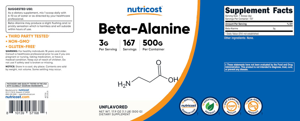 Nutricost Beta Alanine on a workout setup for training readiness