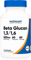 Nutricost Beta Glucan bottle with label highlighting gluten-free daily wellness