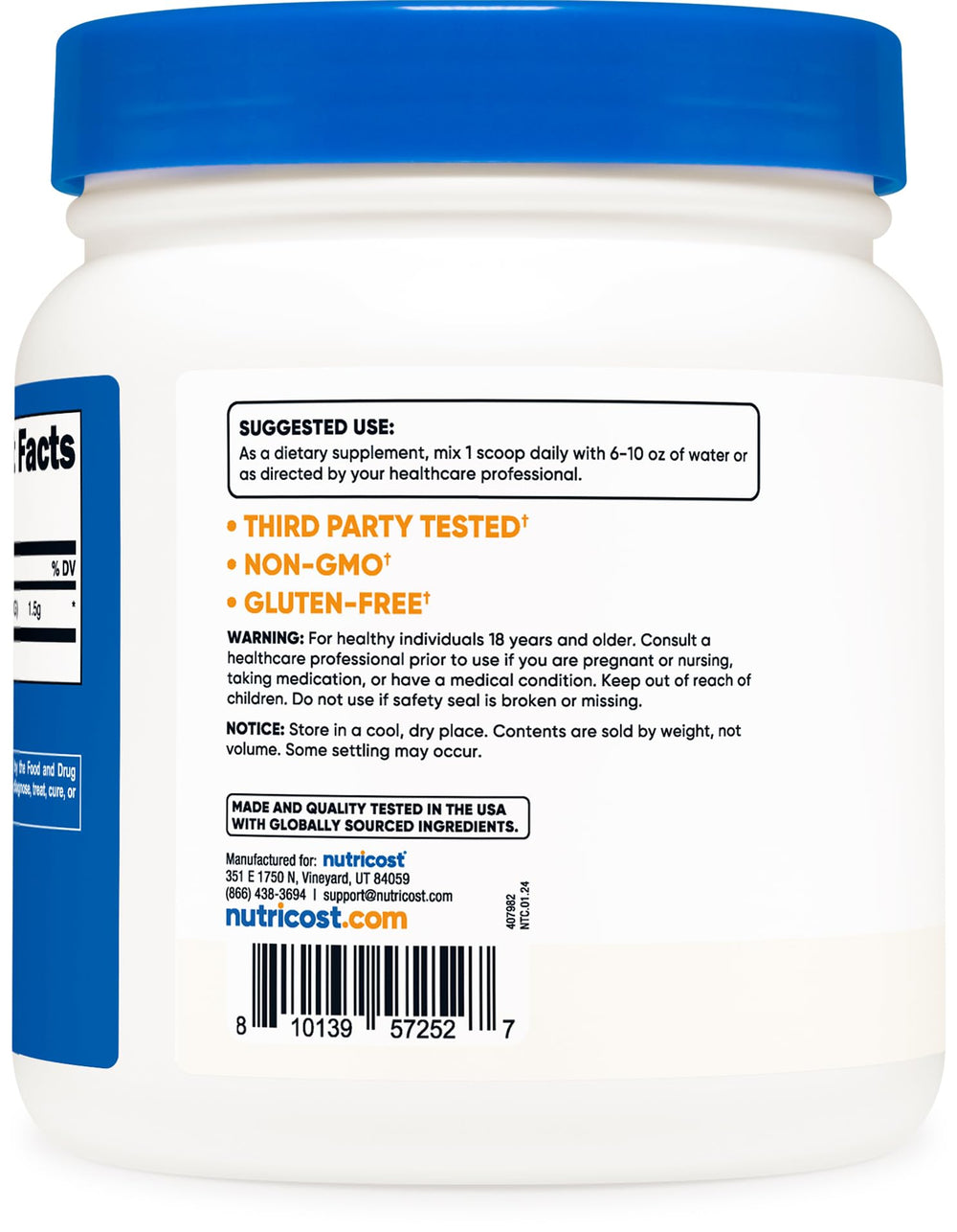 Nutricost Betaine Anhydrous powder poured into a shaker for easy mixing.