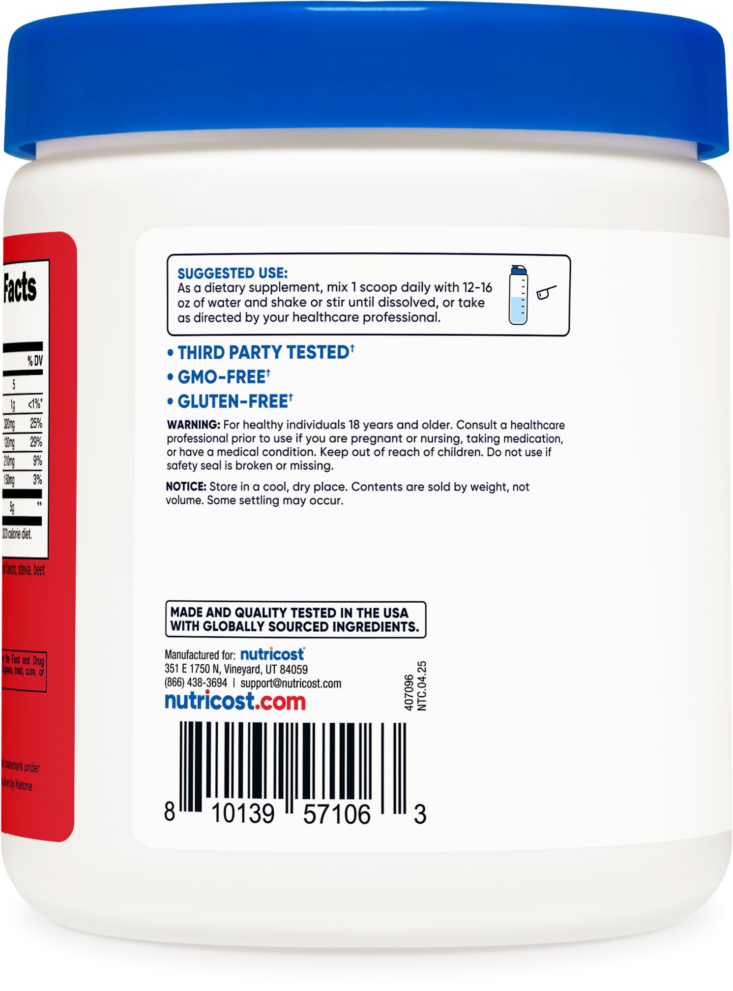 Nutricost BHB Salts Drink Mix packaging on display