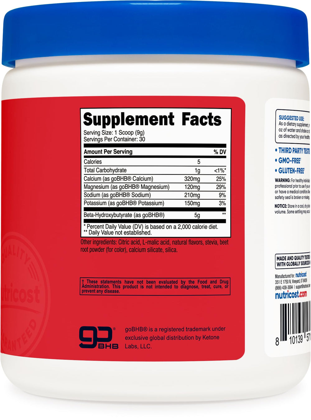 Scoop of Nutricost BHB Salts Drink Mix for easy daily use