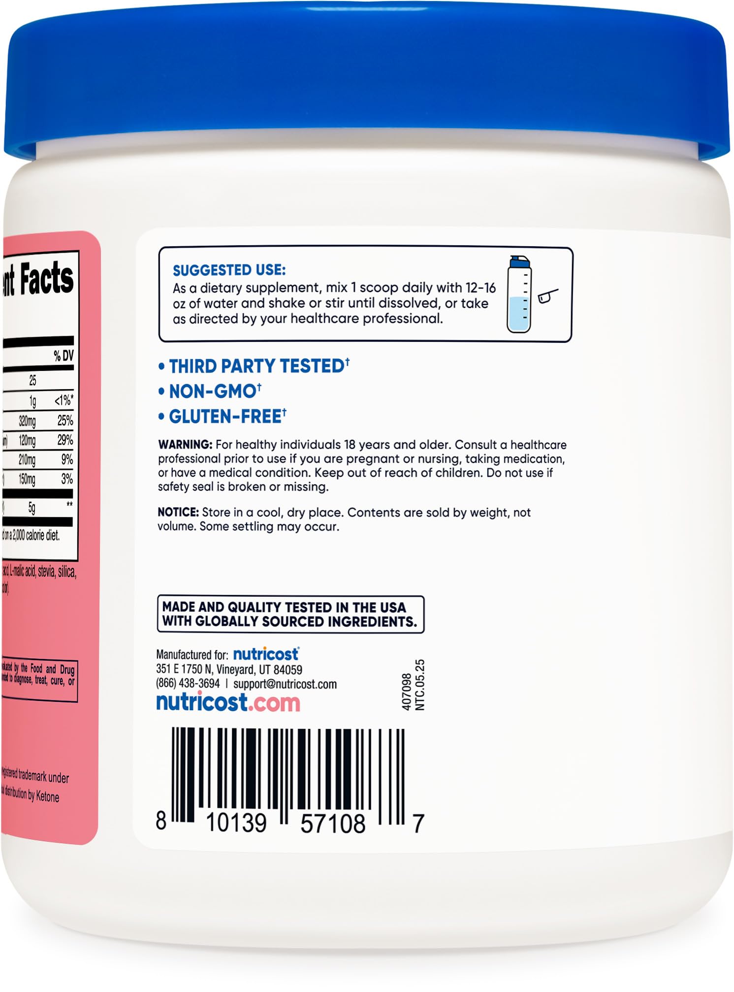 Nutricost BHB Salts Drink Mix manufacturing facility image reflects strict GMP standards
