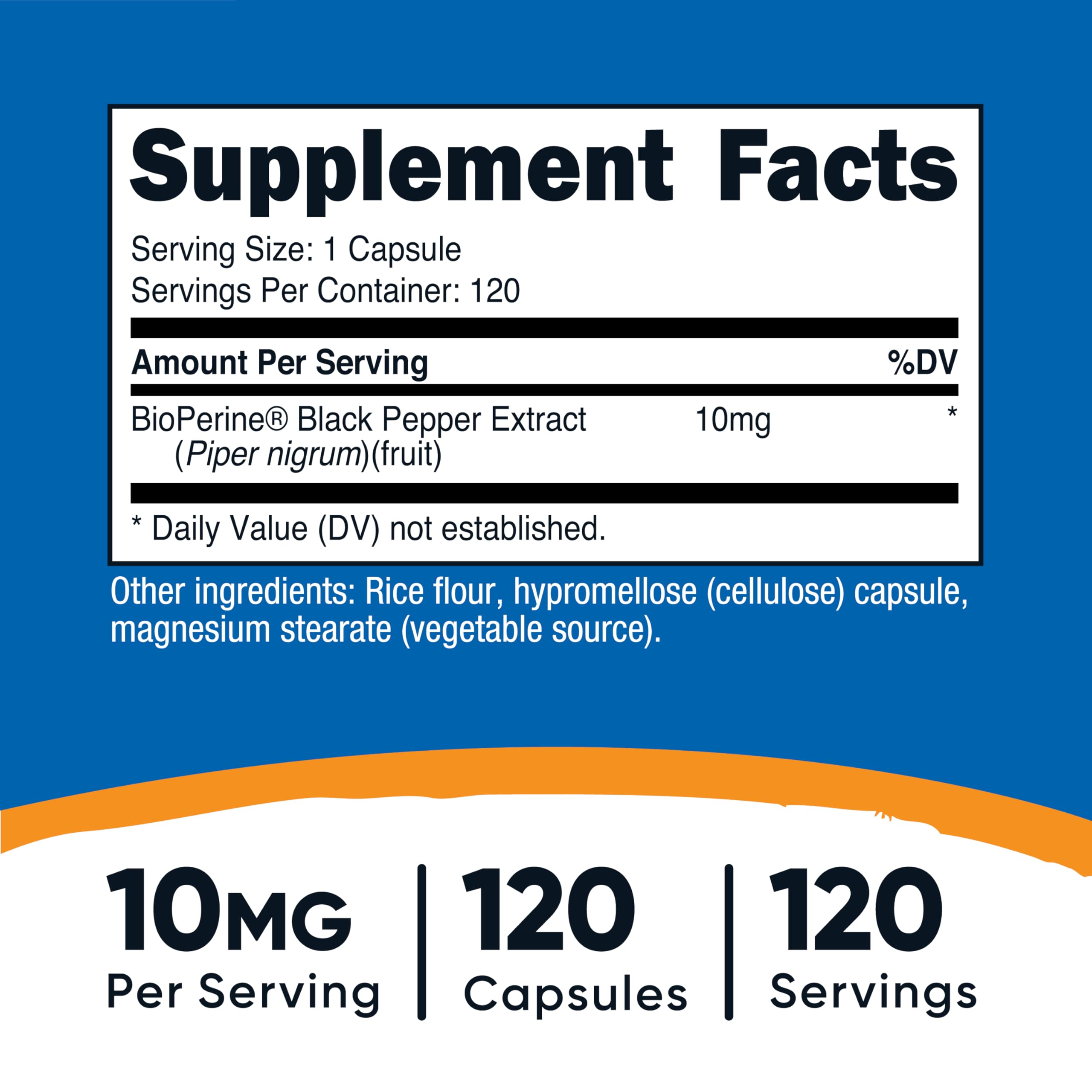 Nutricost Bioperine capsules close-up highlighting gluten-free formula for routines.