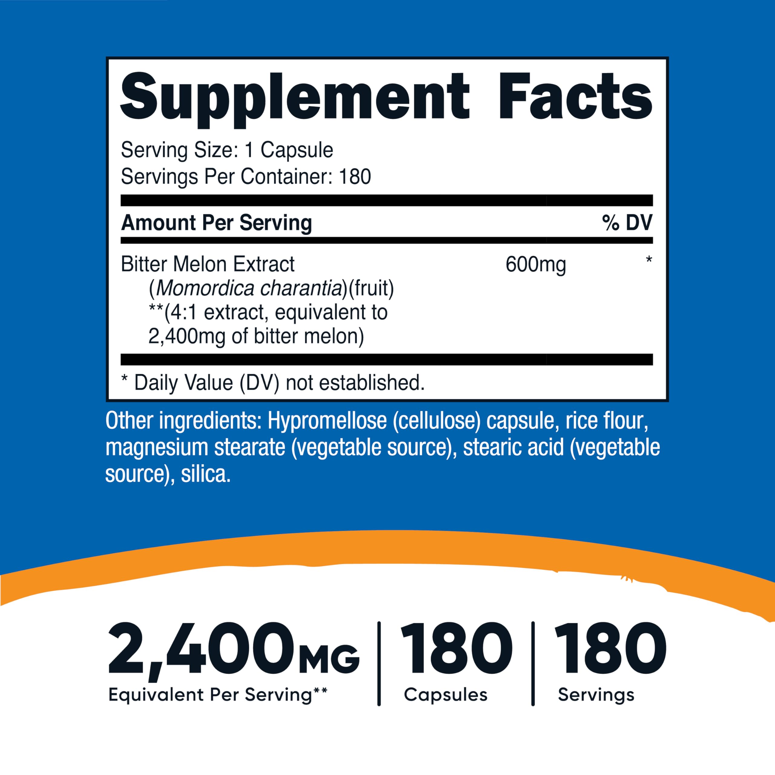 Nutricost Bitter Melon capsules close-up ideal for everyday supplementation.