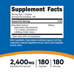 Nutricost Bitter Melon capsules close-up ideal for everyday supplementation.