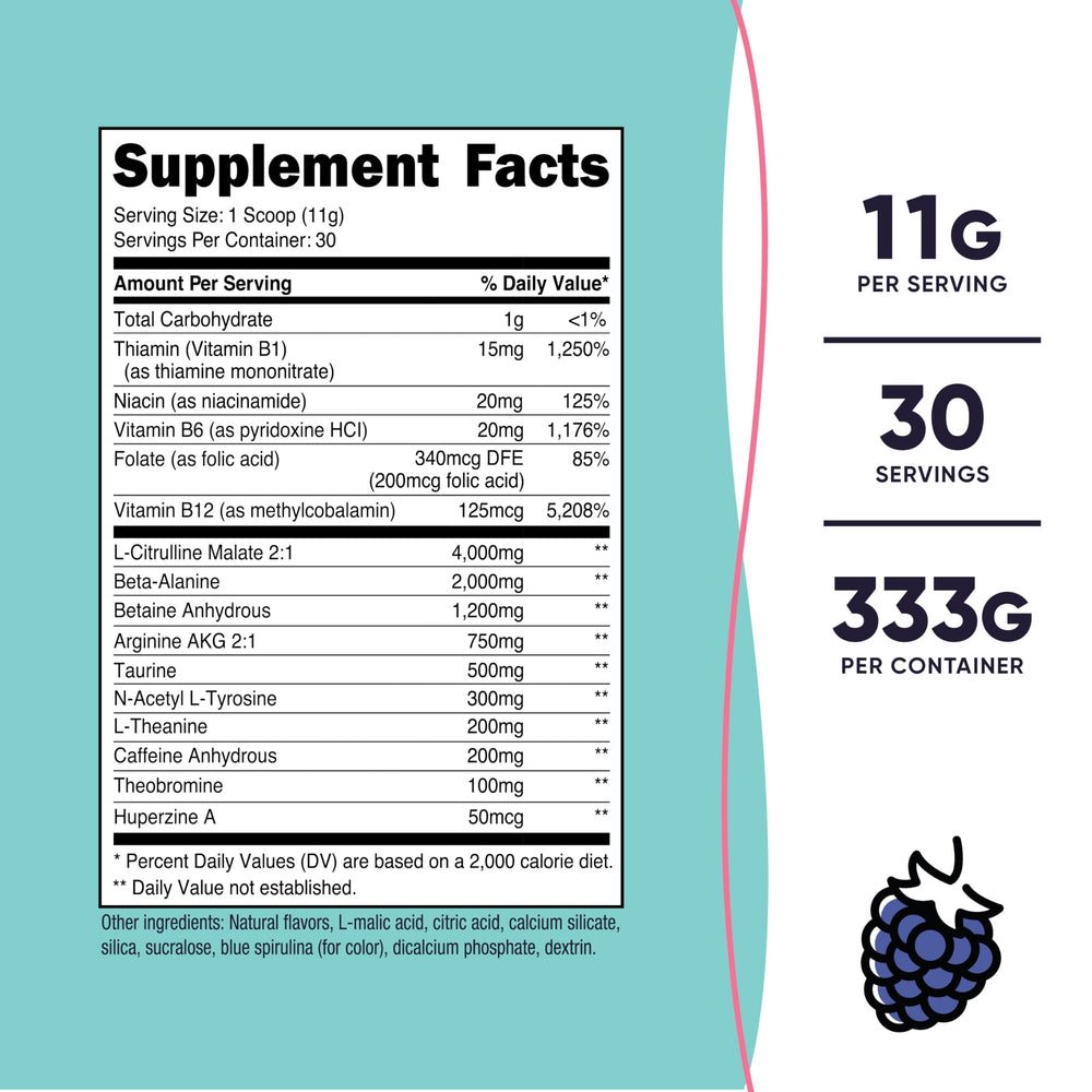 Nutricost blue raspberry powder scoop shows precise serving measurements