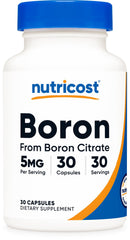 Nutricost Boron 5mg capsules bottle front supports your daily wellness routine