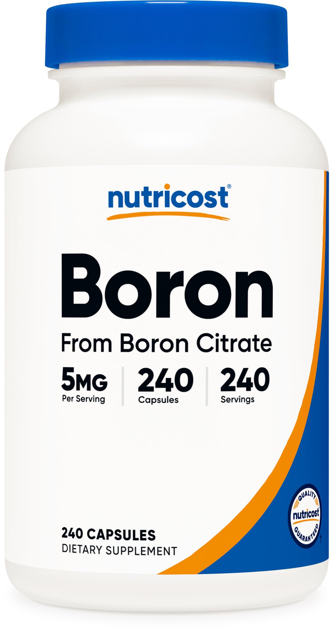 Nutricost Boron Capsules 5mg bottle – convenient daily supplement for general wellness.