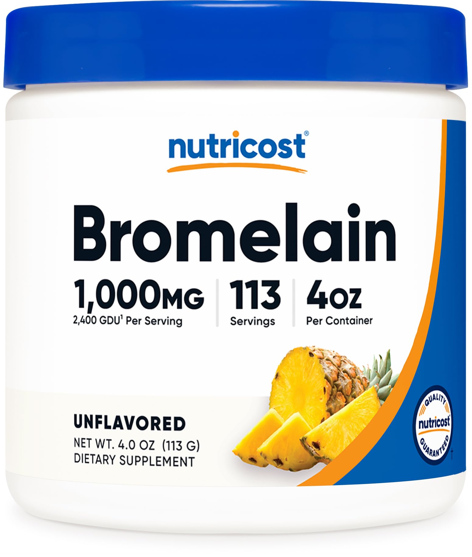 Nutricost Bromelain Powder bottle front for daily wellness use