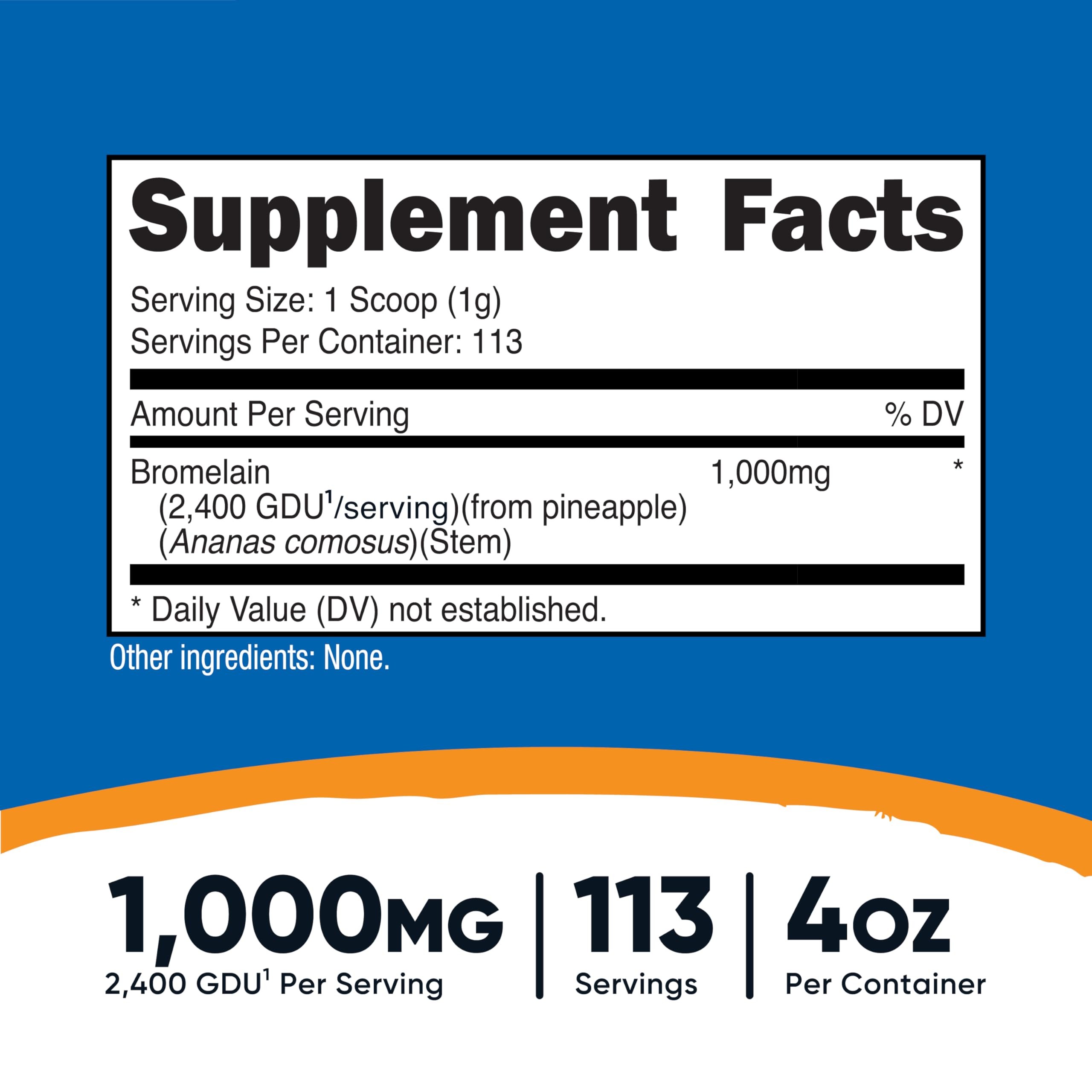 Nutricost Bromelain Powder label closeup showing product details for informed shopping
