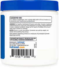 Nutricost Bromelain Powder measuring cup scene implying quick mix into beverages