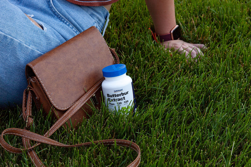 Nutricost Butterbur 120-count packaging highlights value and convenience.