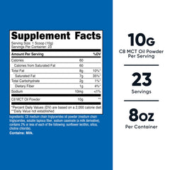 Nutricost C8 MCT label close-up shows 95% C8.