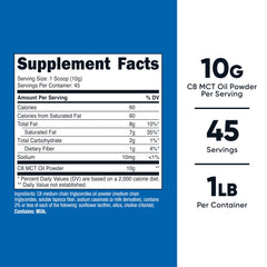Nutricost C8 MCT Oil Powder scoop serving showing convenient measuring