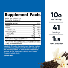 Nutricost C8 MCT powder vanilla scoop for easy serving