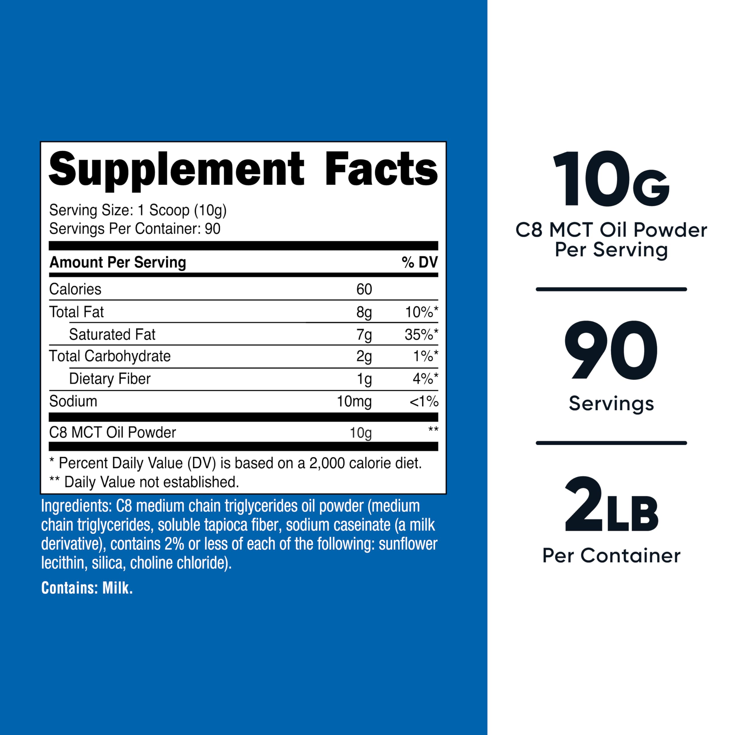Nutricost C8 MCT Powder scoop enables precise, convenient daily servings