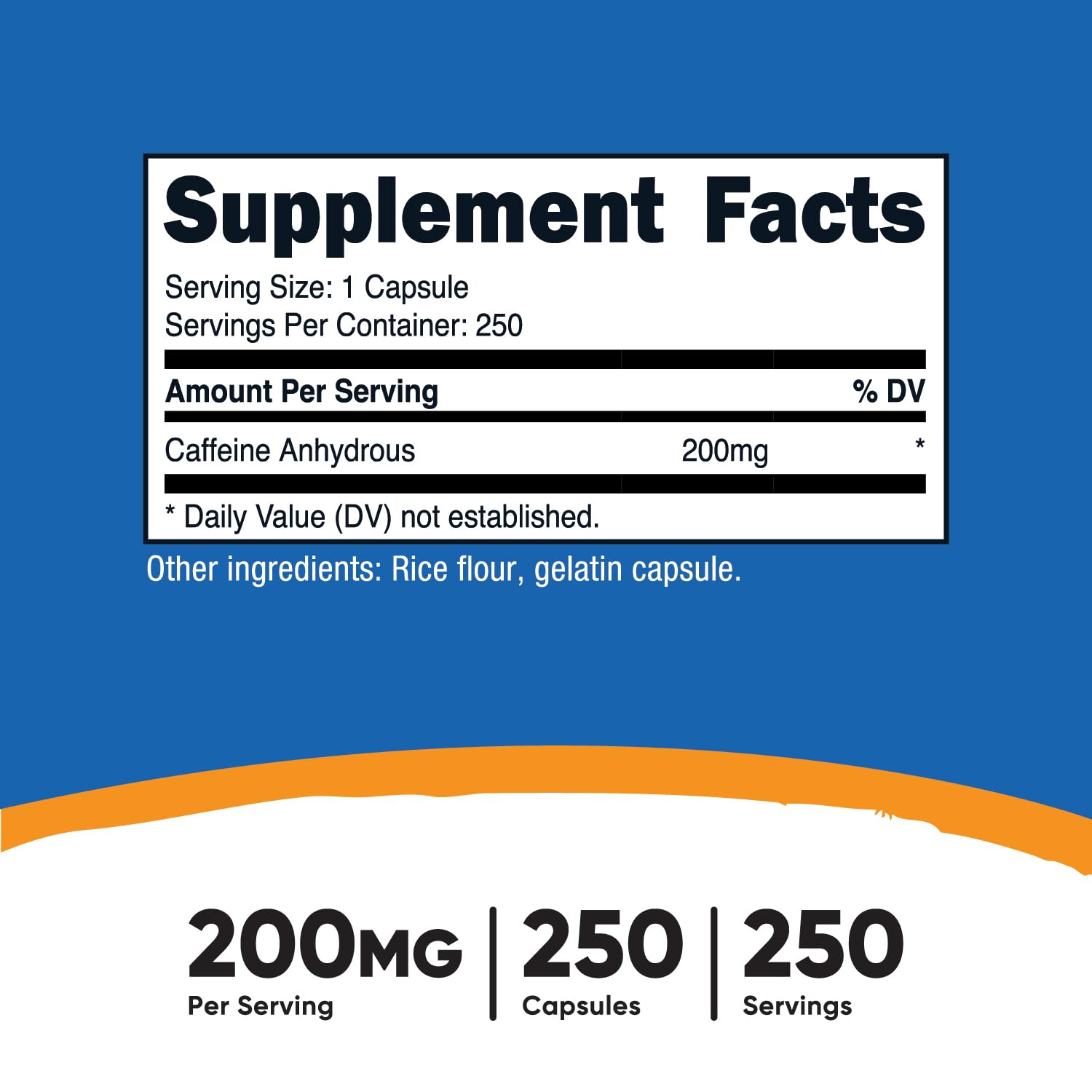 Nutricost caffeine capsules close-up emphasizing quick, convenient energy.